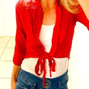 Red Lacey crop top